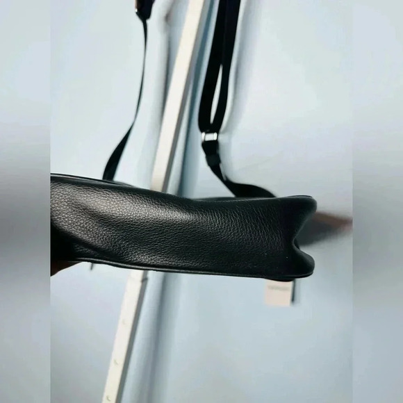 COACH NWT Thompson Crossbody Bag Jacquard  Varsity Stripe Black Leather Snap - Picture 9 of 12